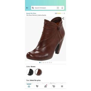 Miz mooz Sabine ankle booties sz 8 euc brown